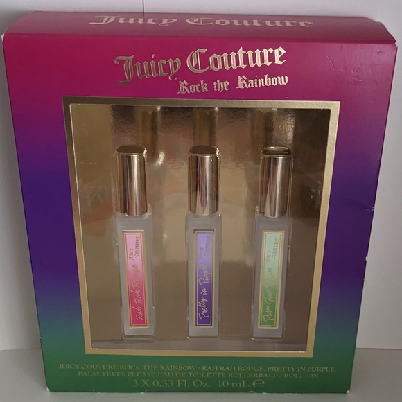 Juicy Couture Rock The Rainbow 3 Piece EDT Rollerball Set - Picture 1 of 2